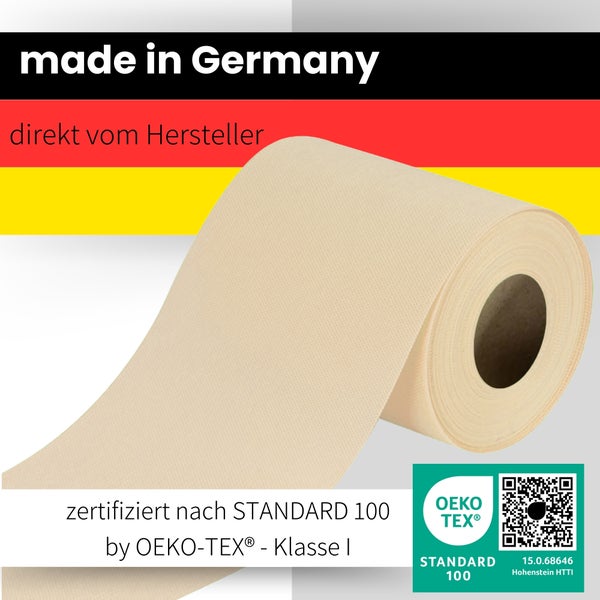 Sensalux Tischläufer, Länge: 25m, stoffähnliches Vlies, Breite: 15cm, Creme