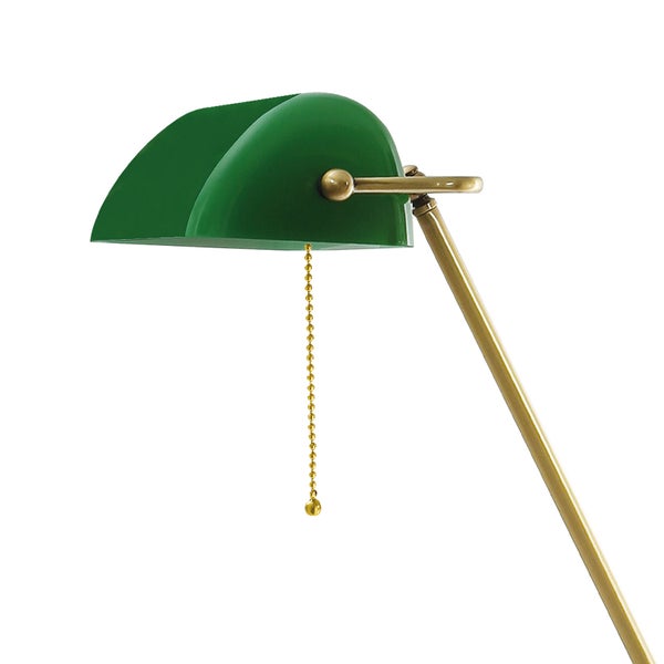 Grüne Schreibtischlampe mit Zugschalter