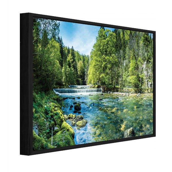 Gerahmtes Bild einer Flusslandschaft mit Wald