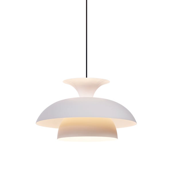 Weiße Hängelampe mit mehrschichtigem Lampenschirm