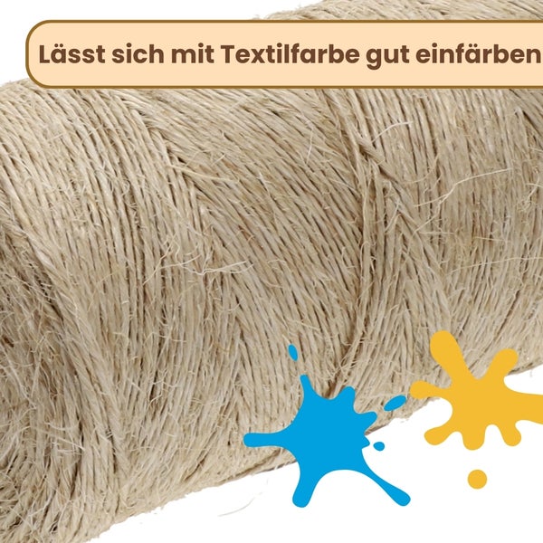 Spule mit Naturgarn, gut zum Färben mit Textilfarbe geeignet