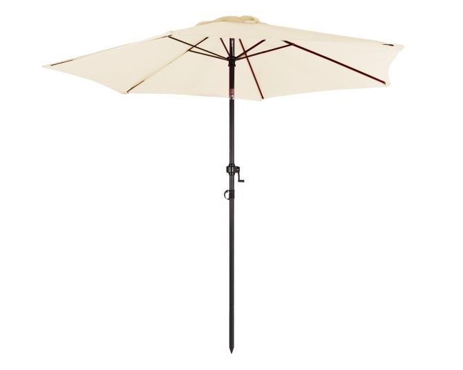 Ondis24 Marktschirm 230 cm beige 38 mm Rohr mit Kurbel, Sonnenschirm