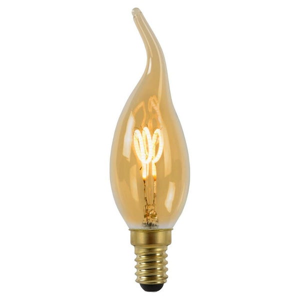 LED Filament Lampe E14 Windstoßkerze - BA38 3W 165lm 2200K dimmbar Einerpack