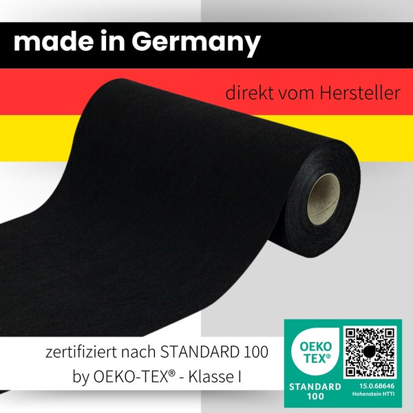 Sensalux Tischläufer, Länge: 25m, stoffähnliches Vlies, Breite: 30cm, Schwarz