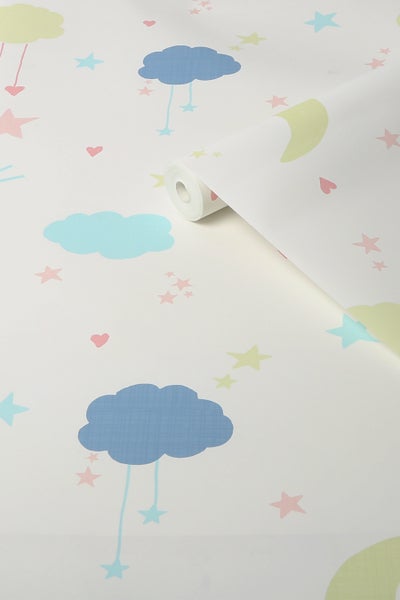 Next Vliestapete | Mond & Sterne - Pastell - 10mx52cm