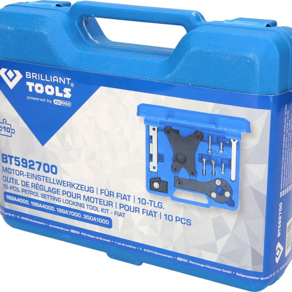 Werkzeugsatz in blauem Werkzeugkoffer