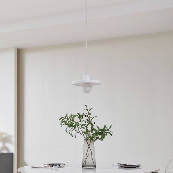 Lindby Pendelleuchte Nielson (Modern) in Weiß aus Gips/Ton (1 flammig, E27) - Deckenlampe Esstischlampe Hängelampe Hängeleuchte Wohnzimmerleuchte
