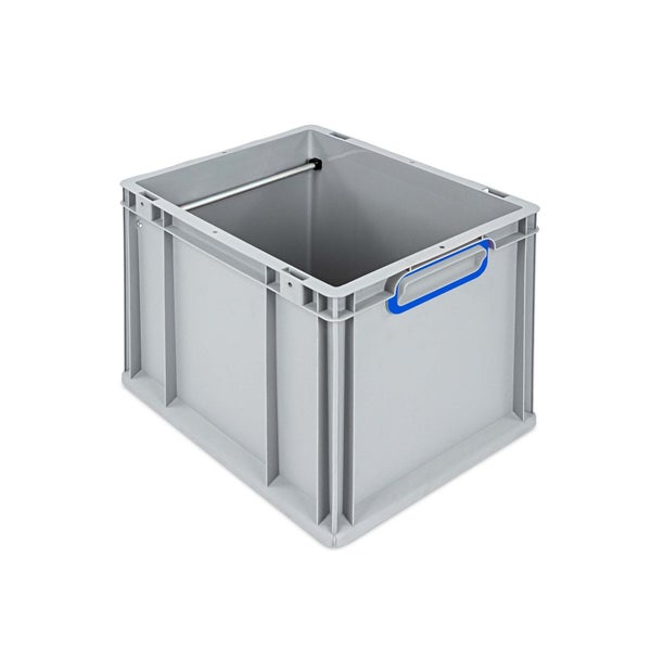 Graue Kunststoffbox mit Griffen