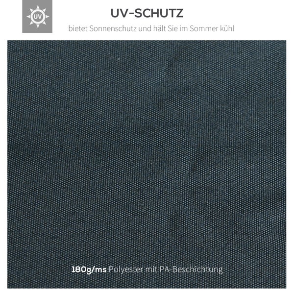 Outsunny Ersatzdach, Pavillondach für Metallpavillon, 3x3m, Polyester, Kohlegrau