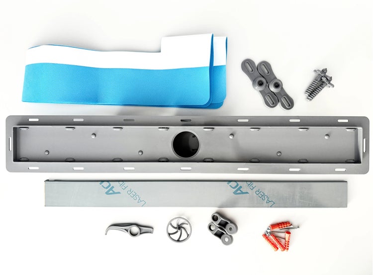 Bodenebene Dusche mit Zubehör für den Einbau