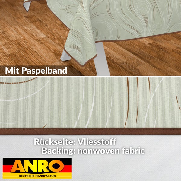 Tischdecke mit Paspelband und Vliesstoff Rückseite