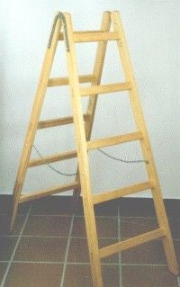 PROREGAL Sprossenstehleiter Eco Made in Germany 2 x 9 Sprossen 2,66 m Länge Holzleiter Klappleiter