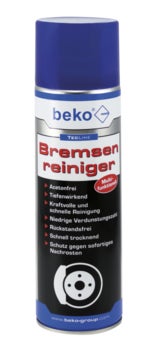 Beko Bremsenreiniger Spraydose, acetonfrei, tiefenwirkend, rückstandsfrei und schnell trocknend für eine effektive Reinigung von Bremsenteilen.