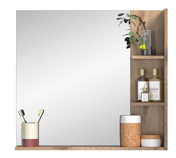 Mason Bad Spiegel 80cm 3 Ablagen Eiche dekor. 79 X 14 X 73 cm