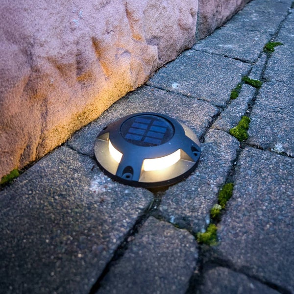 PRIOS LED Solarleuchten Selius (wasserdicht (Modern) in Schwarz aus Aluminium (4 flammig, ) - Solarlampe Solarleuchte Garten