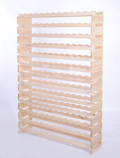Weinregal VINOTECA FLEX PRO HxBxT 177x123x28cm 156 Flaschen auf 13 Ebenen Massives Kiefernholz Natur unbehandelt