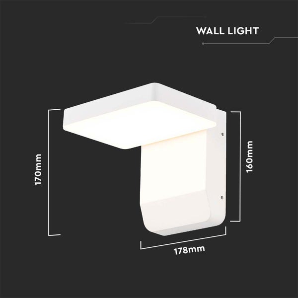 V-TAC VT-11020-SQ-W - Drehbare LED-Wandleuchten - IP65 - Weiß - 17W - 2520 Lumen - 3000K