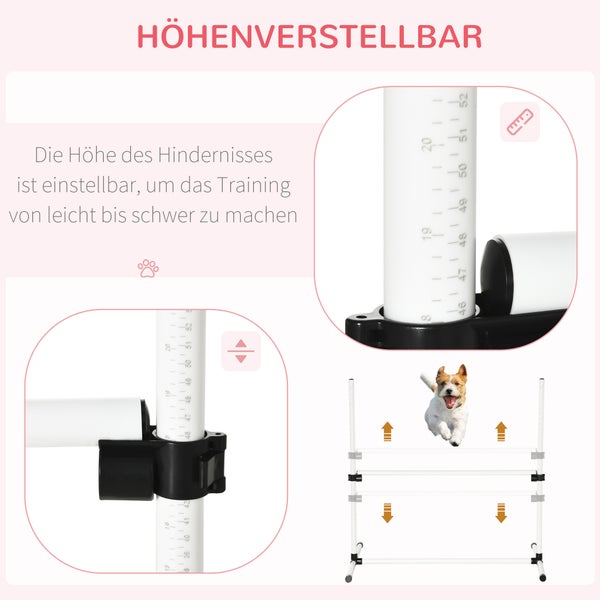 PawHut Agility-Ausrüstung, L99 x B65 x H94cm, Kunststoff, Weiß