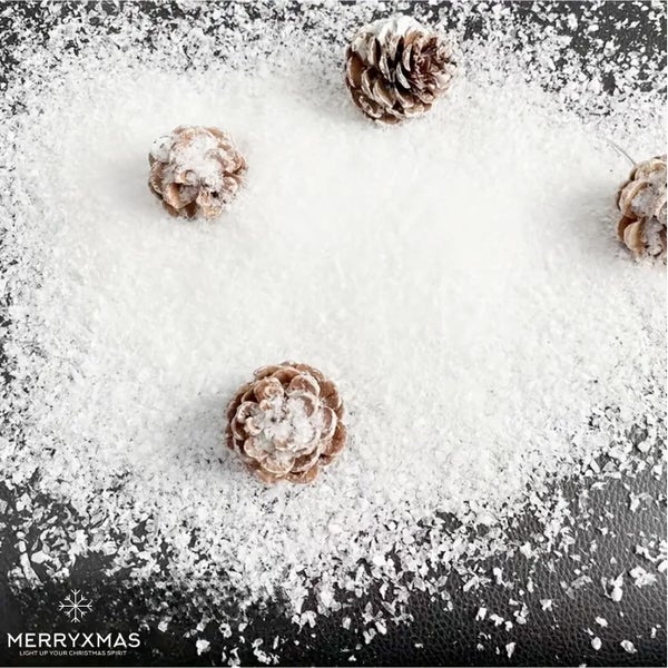 Dekorative Tannenzapfen im Schnee