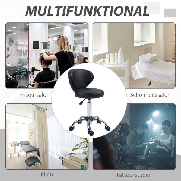 Zwei graue Barhocker mit schwarzem Gestell