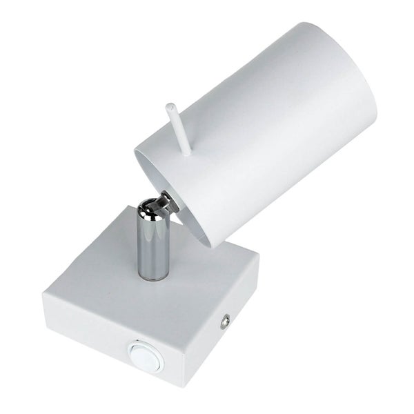 Weiße Wandleuchte mit zylindrischem Lampenschirm
