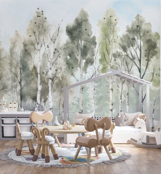 Kindertapete Birken­wald 200 x 300 cm