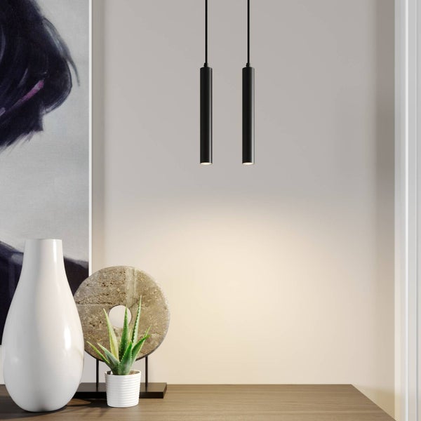 Arcchio LED Franka (Modern) in Schwarz aus Aluminium (2 flammig, ) Wohnzimmerleuchte