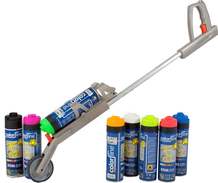 Handsprühpistole mit Rolle + Teleskopstange für ColorLine / Stanger Markierfarben / Teleskop Handroller