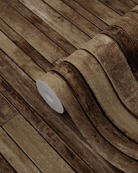 Tapetenrolle mit Holzplanken-Motiv