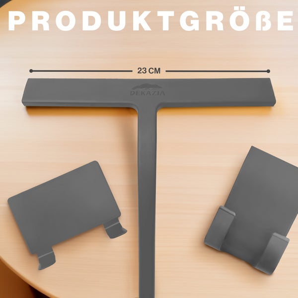 DEKAZIA® Duschabzieher grau | Abzieher Dusche Duschabzieher Silikon Duschabzieher mit Halterung Duschwand Abzieher Duschkabinenabzieher Flitsche Dusche Wasserabzieher Dusche Squeegee Duschwischer