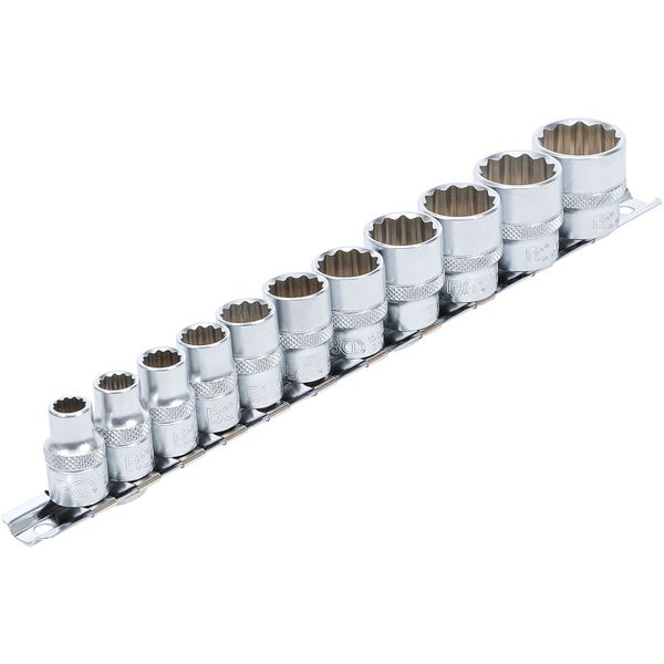 BGS Steckschlüssel-Einsatz-Satz Zwölfkant Antrieb Innenvierkant 10 mm (3/8) Zollgrößen 11tlg. - 9112