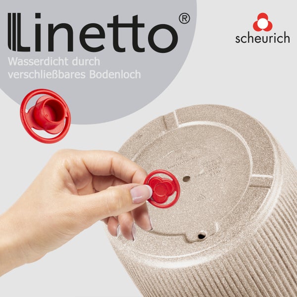 Scheurich Linetto 47, Pflanzgefäß/Blumentopf/Pflanzkübel, rund,  aus Kunststoff Farbe: Sand, 46.6 cm Durchmesser, 42.6 cm hoch, 62 l Vol.