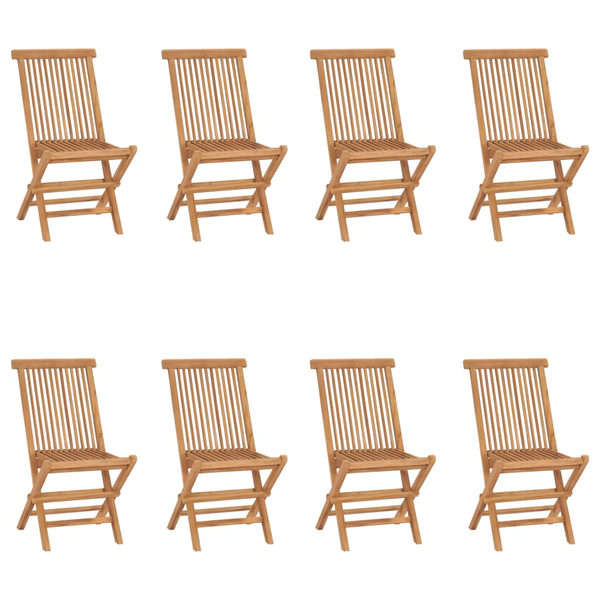 Klappbare Gartenstühle 8 Stk. Massivholz Teak