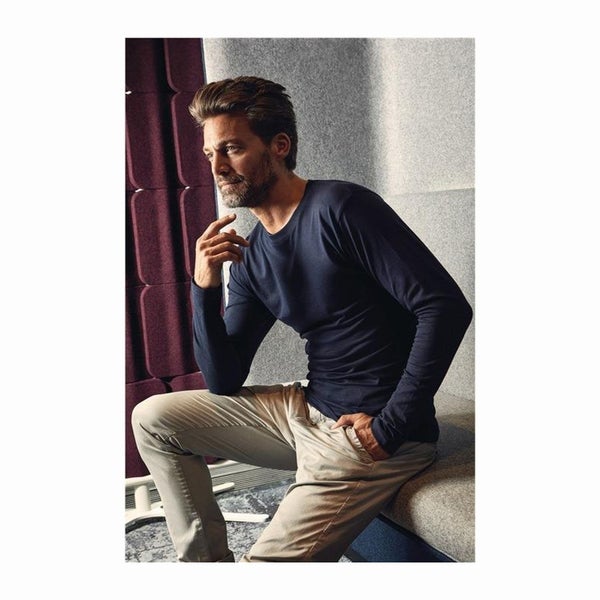 promodoro Langarm-T-Shirt Men’s Premium Größe M navy - 4099F-M-54