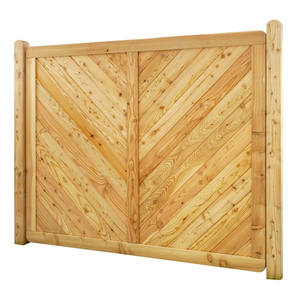 Holzzaun-Element mit Fischgrätenmuster