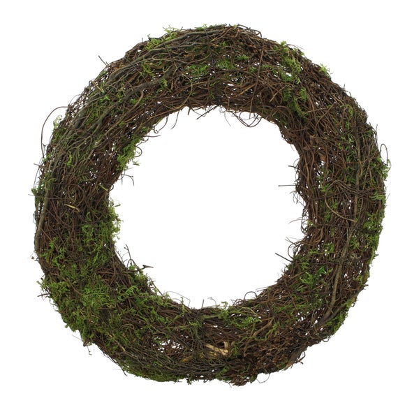 FRANK FLECHTWAREN | Kranz Moos, ca. Ø 40 cm, Innen-Ø 20 cm, ohne Deko, NATURMATERIALIEN, METALL