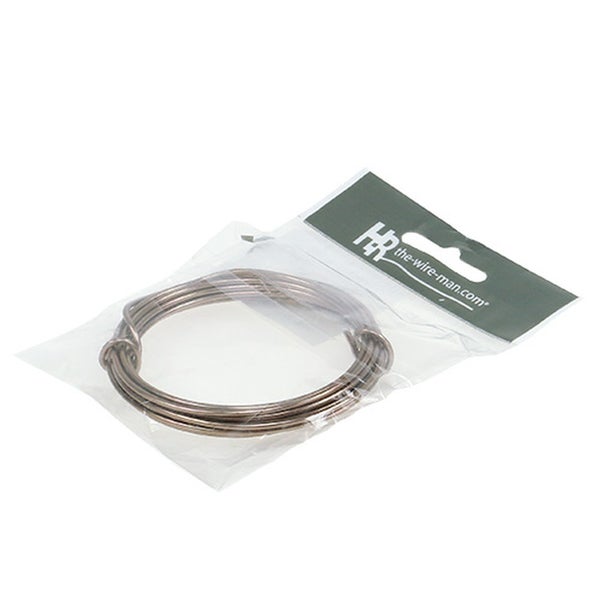Eine Rolle Metalldraht in einer Kunststoffverpackung von the-wire-man.com.