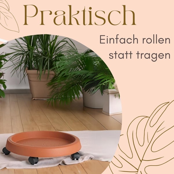 Pflanzenroller mit Rollen für den Innenbereich