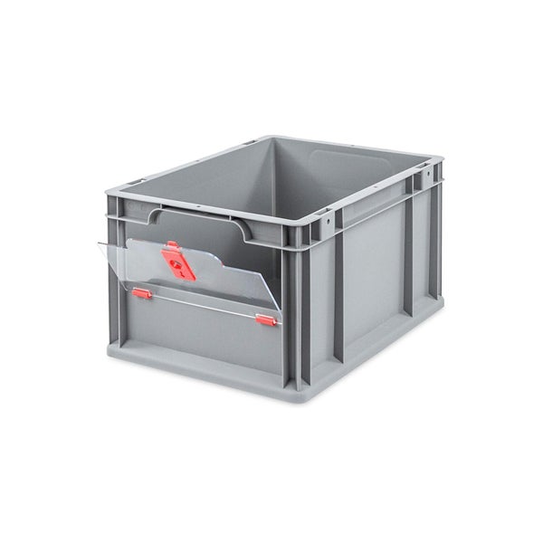 PROREGAL SuperSparSet 8x Eurobox NextGen Insight Cover HxBxT 22 x 30 x 40 20 Liter Niedrig/Rot Eurobehälter Transportbox
