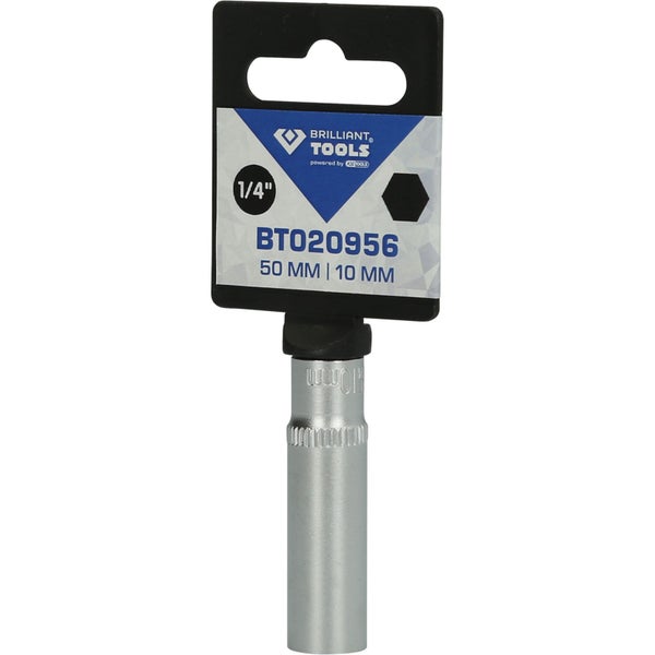 BRILLIANT TOOLS 1/4 Sechskant-Stecknuss lange Ausführung 10 mm - BT020956