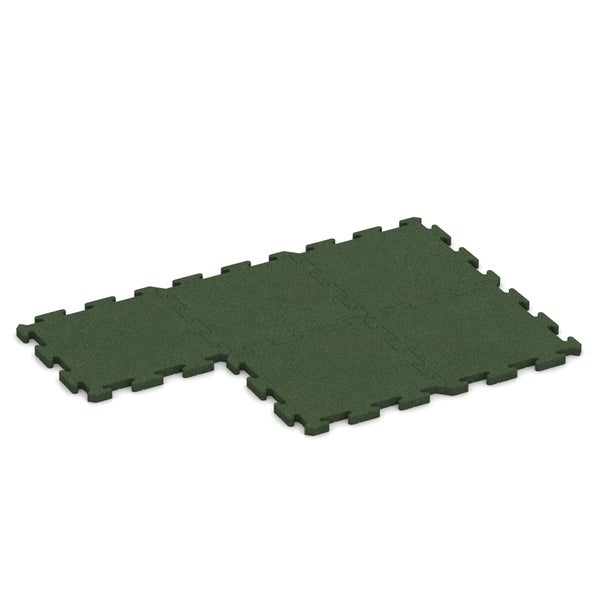 Fallschutz-Puzzlematte Fallschutzmatte Fallschutzplatte- 50x50x3 cm | 1,25 m² - 5er Set grasgrün | rutschfest, witterungsbeständig, frostsicher | einfacher Aufbau durch Puzzle-Verbindung | WARCO