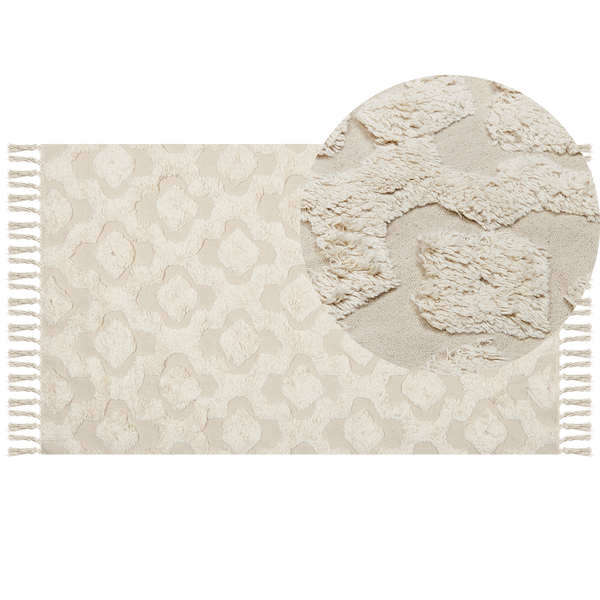 Teppich AKSARAY Beige 80 x 150 cm Baumwolle