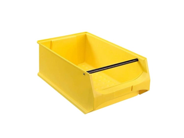 PROREGAL SparSet 5x Gelbe Sichtlagerbox 5.1 mit Griffstange HxBxT 20 x 30 x 50 cm 21,8 Liter Sichtlagerbehälter