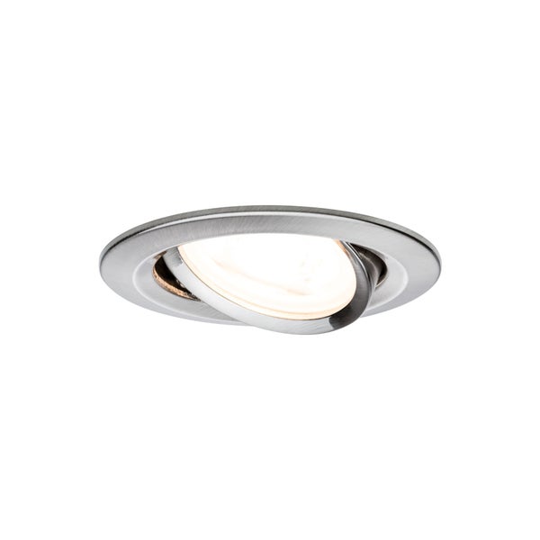 LED Einbauleuchte Nova Basisset schwenkbar rund 84mm 50° GU10 3x6,5W 3x460lm 230V 2700K Eisen gebürstet