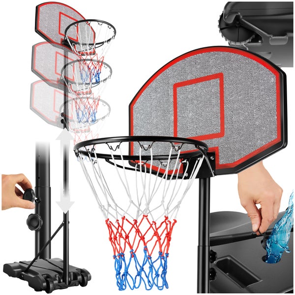 Basketballkorb tectake Harlem freistehend, mit Rückwand und Ständer rollbar