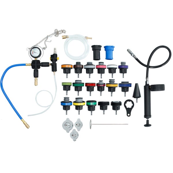 Kühlmittel-Druckprüfer-Set mit verschiedenen Adaptern und Werkzeugen