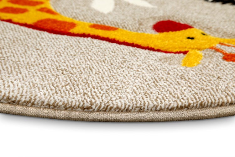 Kinderteppich Sand Beige meliert Benny & Friends Smart Kids 120 cm rund