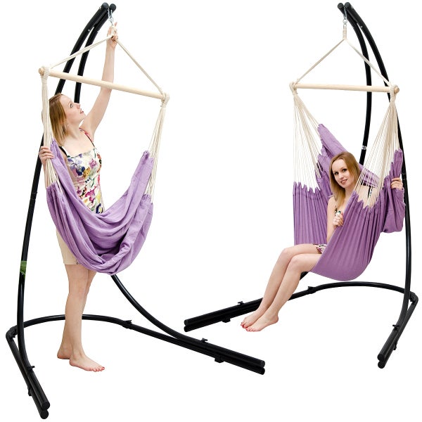 XXL Hängesessel 185x130cm Fliederfarben + 210cm Gestell