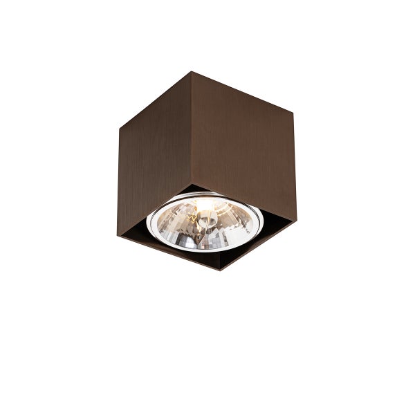 Quadratische Deckenleuchte mit eingesetztem Leuchtmittel