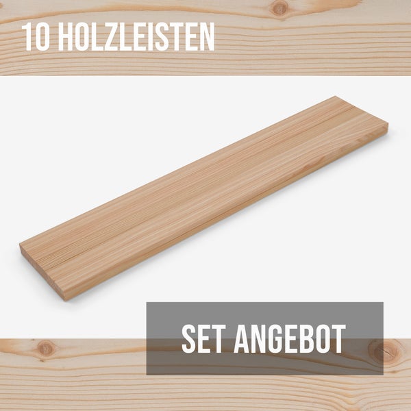 Zehn Holzleisten als Set-Angebot
